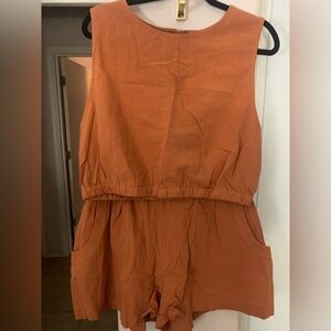NWOT 2XL burnt orange 2 piece short Tank and shorts set